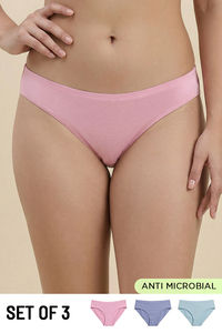 Zivame Low Rise Full Coverage Bikini Panty (Pack of 3) - Multicolor — thumbnail 1